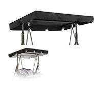 Auvent de rechange universel imperméable pour balancelle de jardin Hollywood - Protection UV - 3 places - Noir - 195 x 125 x 15 cm - Idéal pour l'extérieur