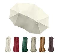 Auvent de rechange XXL double face pour parasol de jardin - 4,6 m - Housse beige durable pour parasol de terrasse à 12 baleines - Résistant aux intempéries - Parfaite pour une utilisation en extérieur