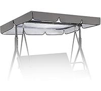 Auvent de remplacement for balançoire, chaise, housse hamac 2 et 3 places avec 4 poches d'angle renforcées, pare-soleil étanche(Grey,190*132*15cm)