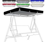 Auvent de remplacement for balançoire, couverture universelle for jardin en tissu Oxford 210D, imperméable, auvent for(Black,195*125*15cm)