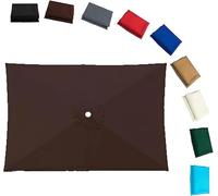 Auvent de Remplacement Parasol Déporté for 6/8 Baleines 2x3 3x3 2x2m Toile de Rechange Rectangulaire/Carré Housse de Rechange(Coffee,1.4x2.1cm(6 Ribs))
