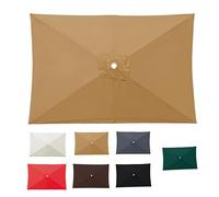 Auvent De Remplacement Pour 3x2m 3×3.0m 2x2m Parasol, Toile De Rechange Pour Rectangulaire Parasol De Jardin 4/6/ 8 Baleines, UPF 50+(Khaki,2.7x2.7m)