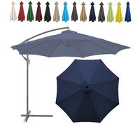Auvent De Remplacement Pour Parasol, 2 M/2.7 M/300 CM, 6 Baleines/8 Baleines, Tissu De Rechange Pour Parasol, Toile De Rechange Pour Parasol Remplacez L'ancien Auvent Auvent De Rechange(Color:Navy blu