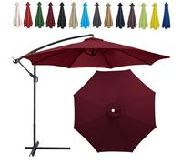Auvent De Remplacement Pour Parasol, 2 M/2.7 M/300 CM, 6 Baleines/8 Baleines, Tissu De Rechange Pour Parasol, Toile De Rechange Pour Parasol Remplacez L'ancien Auvent Auvent De Rechange(Color:Burgundy