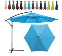 Auvent De Remplacement Pour Parasol, 2 M/2.7 M/300 CM, 6 Baleines/8 Baleines, Tissu De Rechange Pour Parasol, Toile De Rechange Pour Parasol Remplacez L'ancien Auvent Auvent De Rechange(Color:Lake blu