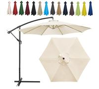 Auvent De Remplacement Pour Parasol, 2 M/2.7 M/300 CM, 6 Baleines/8 Baleines, Tissu De Rechange Pour Parasol, Toile De Rechange Pour Parasol Remplacez L'ancien Auvent Auvent De Rechange(Color:White,Si