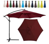 Auvent De Remplacement Pour Parasol, 2 M/2.7 M/300 CM, 6 Baleines/8 Baleines, Tissu De Rechange Pour Parasol, Toile De Rechange Pour Parasol Remplacez L'ancien Auvent Auvent De Rechange(Color:Burgundy