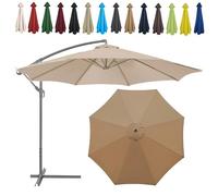 Auvent De Remplacement Pour Parasol, 2 M/2.7 M/300 CM, 6 Baleines/8 Baleines, Tissu De Rechange Pour Parasol, Toile De Rechange Pour Parasol Remplacez L'ancien Auvent Auvent De Rechange(Color:Khaki,Si