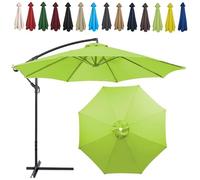 Auvent De Remplacement Pour Parasol, 2 M/2.7 M/300 CM, 6 Baleines/8 Baleines, Tissu De Rechange Pour Parasol, Toile De Rechange Pour Parasol Remplacez L'ancien Auvent Auvent De Rechange(Color:Grass gr
