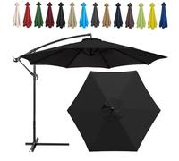 Auvent De Remplacement Pour Parasol, 2 M/2.7 M/300 CM, 6 Baleines/8 Baleines, Tissu De Rechange Pour Parasol, Toile De Rechange Pour Parasol Remplacez L'ancien Auvent Auvent De Rechange(Color:Black,Si