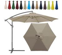 Auvent De Remplacement Pour Parasol, 2 M/2.7 M/300 CM, 6 Baleines/8 Baleines, Tissu De Rechange Pour Parasol, Toile De Rechange Pour Parasol Remplacez L'ancien Auvent Auvent De Rechange(Color:Top colo