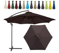 Auvent De Remplacement Pour Parasol, 2 M/2.7 M/300 CM, 6 Baleines/8 Baleines, Tissu De Rechange Pour Parasol, Toile De Rechange Pour Parasol Remplacez L'ancien Auvent Auvent De Rechange(Color:Brown,Si