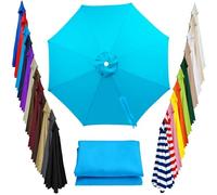 Auvent de Remplacement pour Parasol 2m/2.15m/2.3m/2.5m/2.7m/2.8m/3,3m/3.5m/4m 8 Baleines Toile de Parasol Déporté Remplacement pour Cour Jardin Plage Protection UV Imperméable(Light blue,2.8m/9.2ft)