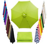 Auvent de Remplacement pour Parasol 2m/2.15m/2.3m/2.5m/2.7m/2.8m/3,3m/3.5m/4m 8 Baleines Toile de Parasol Déporté Remplacement pour Cour Jardin Plage Protection UV Imperméable(Grass green,2.5m/8.2ft)