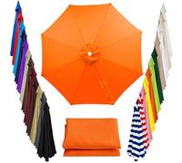 Auvent de Remplacement pour Parasol 2m/2.15m/2.3m/2.5m/2.7m/2.8m/3,3m/3.5m/4m 8 Baleines Toile de Parasol Déporté Remplacement pour Cour Jardin Plage Protection UV Imperméable(Orange,2.3m/7.5ft)