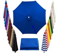 Auvent de Remplacement pour Parasol 2m/2.15m/2.3m/2.5m/2.7m/2.8m/3,3m/3.5m/4m 8 Baleines Toile de Parasol Déporté Remplacement pour Cour Jardin Plage Protection UV Imperméable(Bleu,2.5m/8.2ft)