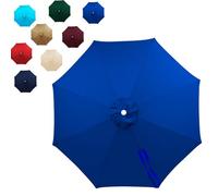 Auvent De Remplacement Pour Parasol 2m 2.5m 2.7m 3m 3.5m 6 Ribs/8 Ribs,Générique Toile De Rechange Pour Parasol D'extérieur,UVs 50+ Toile De Rechange Pour Parasol De Jardin(Blue,(6Rib)250cm)