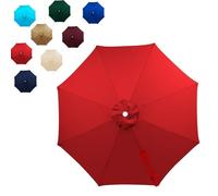 Auvent De Remplacement Pour Parasol 2m 2.5m 2.7m 3m 3.5m 6 Ribs/8 Ribs,Générique Toile De Rechange Pour Parasol D'extérieur,UVs 50+ Toile De Rechange Pour Parasol De Jardin(Red,(8Rib)200cm)