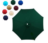 Auvent De Remplacement Pour Parasol 2m 2.5m 2.7m 3m 3.5m 6 Ribs/8 Ribs,Générique Toile De Rechange Pour Parasol D'extérieur,UVs 50+ Toile De Rechange Pour Parasol De Jardin(Green,(6Rib)300cm)