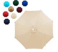 Auvent De Remplacement Pour Parasol 2m 2.5m 2.7m 3m 3.5m 6 Ribs/8 Ribs,Générique Toile De Rechange Pour Parasol D'extérieur,UVs 50+ Toile De Rechange Pour Parasol De Jardin(Beige,(6Rib)230cm)