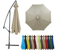 Auvent De Remplacement pour Parasol 3.5m/3.0m/2.8m/2.7m/2.5m/2.3m 6/8 Baleines, Toile De Parasol Déporté Remplacement Auvent de rechange épais et solide, Protection UV 50+ (6ribs:2m/6.5ft,Brown A)