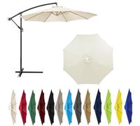 Auvent De Remplacement pour Parasol 3.5m/3.0m/2.8m/2.7m/2.5m/2.3m 6/8 Baleines, Toile De Parasol Déporté Remplacement Auvent de rechange épais et solide, Protection UV 50+ (6ribs:3.0m/9.8ft,Off-white)