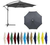 Auvent De Remplacement pour Parasol 3.5m/3.0m/2.8m/2.7m/2.5m/2.3m 6/8 Baleines, Toile De Parasol Déporté Remplacement Auvent de rechange épais et solide, Protection UV 50+ (8ribs:2m/6.5ft,Gris)