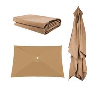 Auvent De Remplacement Pour Parasol 3x3m 2x3m 2x2m 8/6/4 Baleines, Protection UV Durable Housse Rechange Pour Parapluie Non Déporté, Grand Toile De Parasol Pour Cour Jardin Plage(Khaki,2X3m)