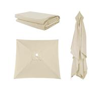 Auvent De Remplacement Pour Parasol 3x3m 2x3m 2x2m 8/6/4 Baleines, Protection UV Durable Housse Rechange Pour Parapluie Non Déporté, Grand Toile De Parasol Pour Cour Jardin Plage(Beige,3X3m)