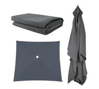 Auvent De Remplacement Pour Parasol 3x3m 2x3m 2x2m 8/6/4 Baleines, Protection UV Durable Housse Rechange Pour Parapluie Non Déporté, Grand Toile De Parasol Pour Cour Jardin Plage(Grays,2.7X2.7m)
