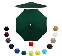 Auvent de Remplacement pour Parasol 6 Baleines/8 Baleines, Remplacement Toile de Parasol 2m/2.3m/2.7m/3.0m, Housse de Rechange pour Parasol D'extérieur, Polyester Anti UV(Turquoise,2.7m/6 Arms)