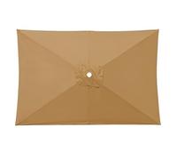 Auvent De Remplacement Pour Parasol 6 Baleines/8 Baleines, Toile De Rechange De Parasol Carré Rectangle 3x2m 3x3.0m, Housse De Polyester UV 50+(Khaki,1.9x1.25m)