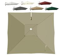 Auvent De Remplacement Pour Parasol Anti UV De Terrasse Toile De Rechange Pour Parasol Deporte 4x3 3x3 2.5x2.5m Carré 8 Baleine Rechange Toile De Parasol Déportée De Jardin(Khaki,4x3m)
