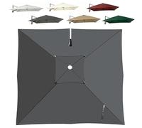 Auvent De Remplacement Pour Parasol Anti UV De Terrasse Toile De Rechange Pour Parasol Deporte 4x3 3x3 2.5x2.5m Carré 8 Baleine Rechange Toile De Parasol Déportée De Jardin(Dark gray,3x3m)