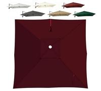 Auvent De Remplacement Pour Parasol Anti UV De Terrasse Toile De Rechange Pour Parasol Deporte 4x3 3x3 2.5x2.5m Carré 8 Baleine Rechange Toile De Parasol Déportée De Jardin(Red,3x3m)