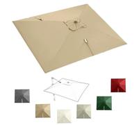 Auvent de remplacement pour Parasol carré en porte-à-faux, parasol de | Tissu en polyester durable, composé de 8 nervures, résistant aux couleurs et(Khaki,3x3m 10x10)