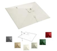 Auvent de remplacement pour Parasol carré en porte-à-faux, parasol de | Tissu en polyester durable, composé de 8 nervures, résistant aux couleurs et(Beige,3x4m 10x13)