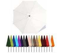 Auvent De Remplacement Pour Parasol De Terrasse 2m 2.3m 2.5m 2.7m 2.8m 3m 3.5m 4m 6/8 Baleines, Toile De Parasol Pour Cour Jardin Plage, Protection UV Housse De Rechange(White,2.8m - 6Ribs)