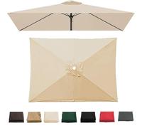 Auvent De Remplacement pour Parasol de Terrasse 3x3.0m 2.5x2.5m 2.7x2.7m Rectangle/Carré 6/8 Baleines Toile de Parasol Imperméable Pour Extérieur，Cour, Jardin, Plage(Color1,1.9x1.25m)