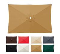 Auvent De Remplacement Pour Parasol De Terrasse 3x3m 2.5x2.5m 2.7x2.7m Rectangle/Carré 4/6/8 Baleines Toile De Parasol Imperméable Pour Extérieur Cour Jardin Plage(Khaki,2.7*2.7m/8ribs)