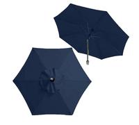 Auvent De Remplacement Pour Parasol De Terrasse de 2 à 3.5 m, toile imperméable et résistante à la décoloration,Rechange Toile De Parasol De Jardin 6/8 Baleines Bleu marine 3.5m / 8 Baleines