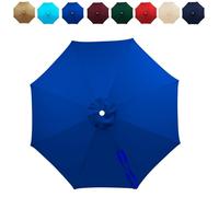 Auvent De Remplacement Pour Parasol De Terrasse De 2m/2.3m/2.5m/2.7m/3.0m/3.5m,6/8 Baleines Housse De Rechange Auvent De Rechange Pour Parasol D'extérieur,Polyester Anti UVs 50+(Sky Blue,(6Rib)230cm)