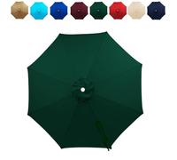 Auvent De Remplacement Pour Parasol De Terrasse De 2m/2.3m/2.5m/2.7m/3.0m/3.5m,6/8 Baleines Housse De Rechange Auvent De Rechange Pour Parasol D'extérieur,Polyester Anti UVs 50+(Green,(6Rib)230cm)