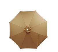 Auvent De Remplacement Pour Parasol De Terrasse De 2m/2.3m/2.5m/2.7m/3.0m/3.5m,6/8 Baleines Housse De Rechange Auvent De Rechange Pour Parasol D'extérieur,Polyester Anti UVs 50+(Khaki,(6Rib)250cm)