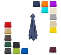 Auvent De Remplacement Pour Parasol De Terrasse pour marché extérieur rond Rechange Toile De Parasol De Jardin dessus universel robuste avec ventilation et protection UV Bleu marine 2.0 m / 6 Baleines