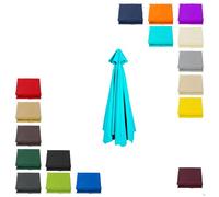 Auvent De Remplacement Pour Parasol De Terrasse pour marché extérieur rond Rechange Toile De Parasol De Jardin dessus universel robuste avec ventilation et protection UV Lac Bleu 2.5m / 6 Baleines