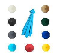 Auvent De Remplacement Pour Parasol De Terrasse résistants aux UV et imperméables, à 6 ou 8 baleines Rechange Toile De Parasol De Jardin Lac Bleu 2.5m/8.2ft(for 8 Baleines longueur 48-49in )