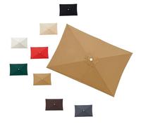 Auvent De Remplacement pour Parasol Rectangle/Carré De 3x2m 3x3.0m, Toile De Rechange pour Parasol De Jardin Extérieur, 4/6/8 Baleines Protection UV(Khaki,2.1x1.40m)