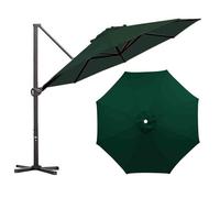 Auvent De Remplacement Pour Parasol, Toile De Rechange Pour 6/8 Baleines, 2M 2.5M 3M 3.5M Housse De Rechange Imperméable Et Durable, Pour Parasol De Marché, Jardin, Terrasse(Dark green,3.5M/8Ribs)
