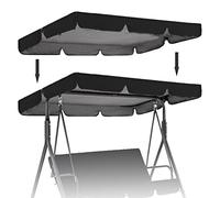Auvent De Remplacement Universel, Housse De Siège De Balançoire Imperméable, Tissu Ox 190t, Housse Extérieure De Protection UV (Black 190×132×15cm)